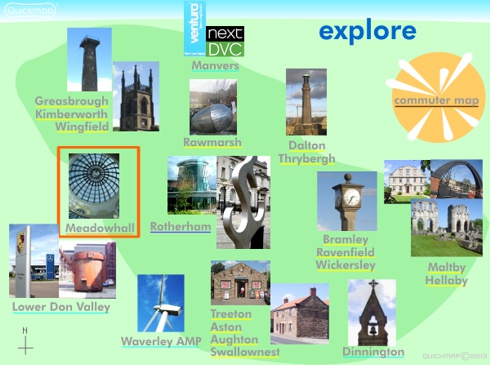 Rotherham visual index of great places to excercise, work and explore